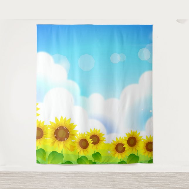 Hintergrund für das Foto von Sonnenblumen Wandteppich (Vorderseite)