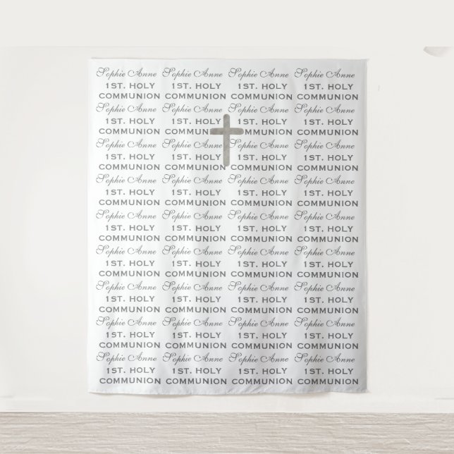 Hintergrund für das heilige Kommunion Silver Cross Wandteppich (Vorderseite)