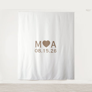 Hintergrund für das Hochzeitpaar Monogramme Wandteppich