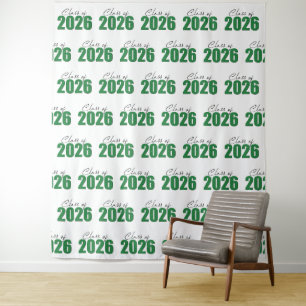 Hintergrund für den grünen Glitzer 2026-Foto Wandteppich