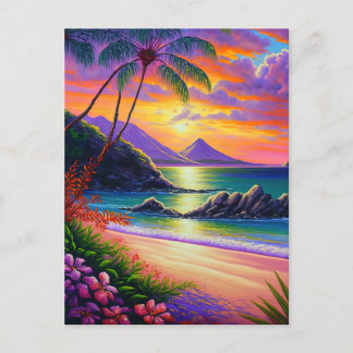 Hintergrund für den Sonnenuntergang im Wasser Postkarte