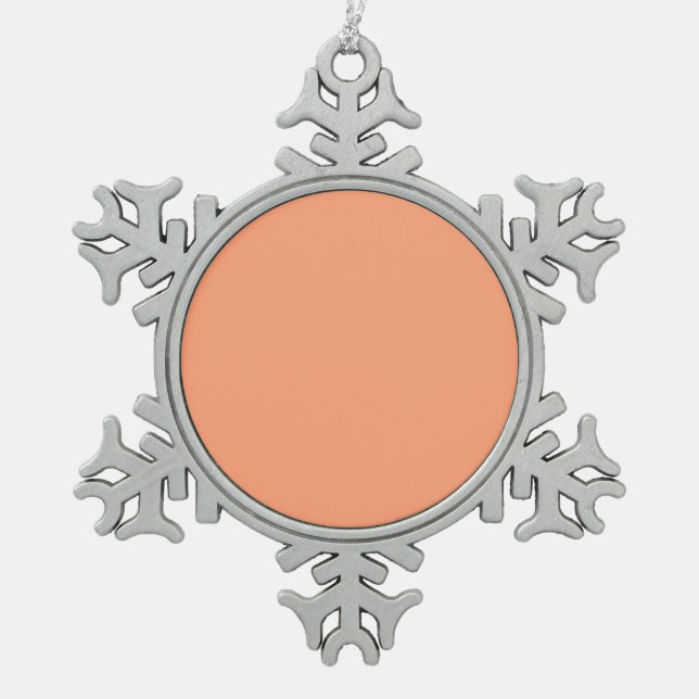 Hintergrund für die Gestaltung von Lachs Rosa Schneeflocken Zinn-Ornament (Vorderseite)