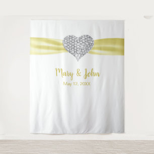 Hintergrund für die Hochzeit von Diamond Heart Yel Wandteppich