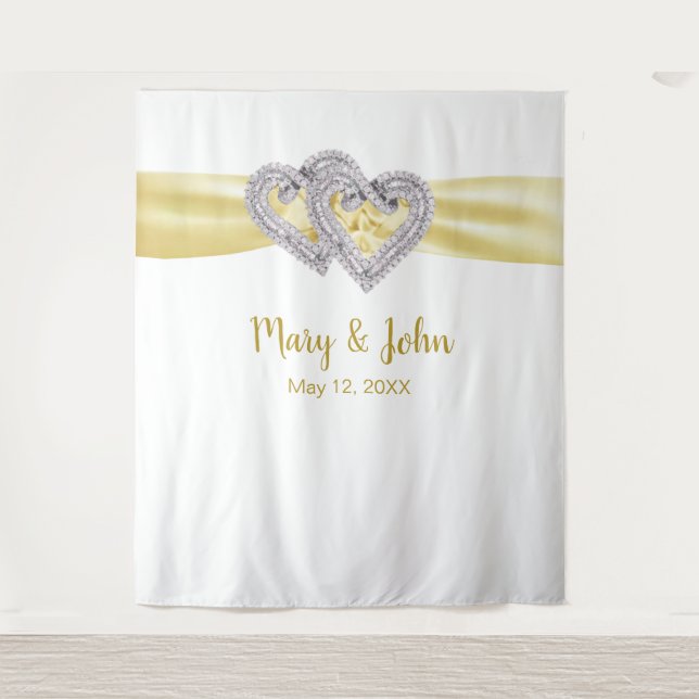 Hintergrund für die Hochzeit von Diamond Hearts, G Wandteppich (Vorderseite)