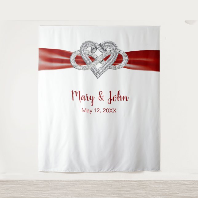 Hintergrund für die Hochzeit von Red Ribbon Infini Wandteppich (Vorderseite)
