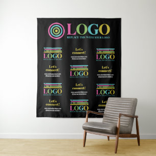 Hintergrund für die Promo-Vorlage für Schwarz-Logo Wandteppich
