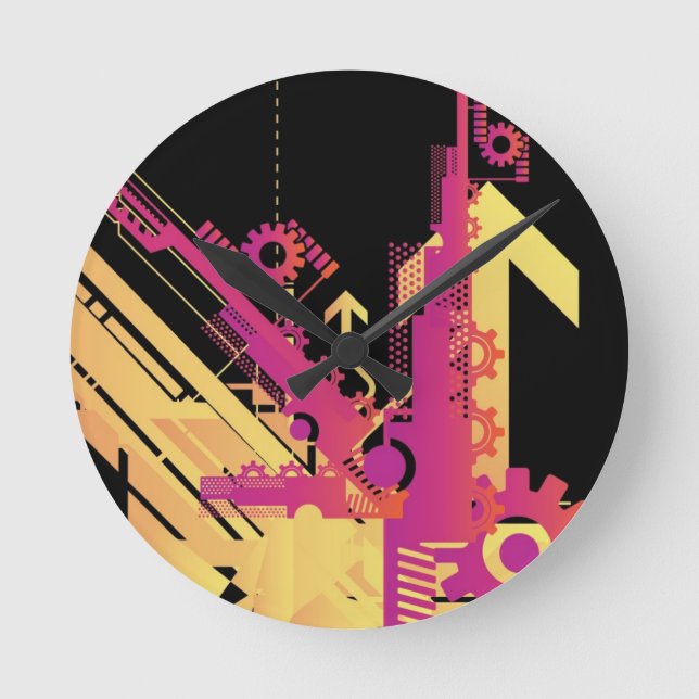 Hintergrund für die technische Hälfte 7 Runde Wanduhr (Vorderseite)