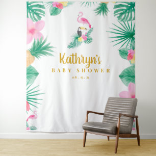 Hintergrund für die tropische Babydusche, Fotokabi Wandteppich