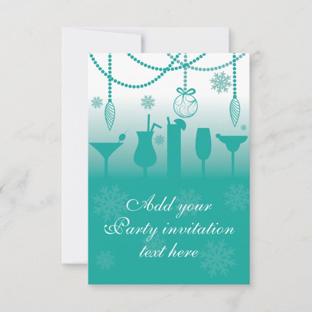Hintergrund für die Weihnachtscocktail-Party Einla Einladung (Vorderseite)
