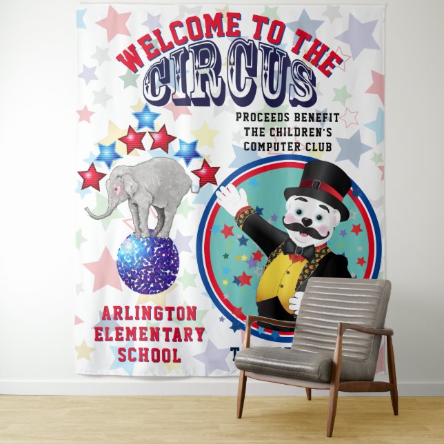 Hintergrund für die Werbung im Zirkus Wandteppich (Beispiel)