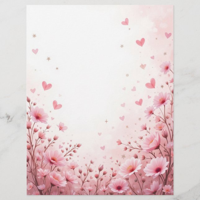 Hintergrund für ein Papierschreiben für Valentin Briefbogen (Vorderseite)