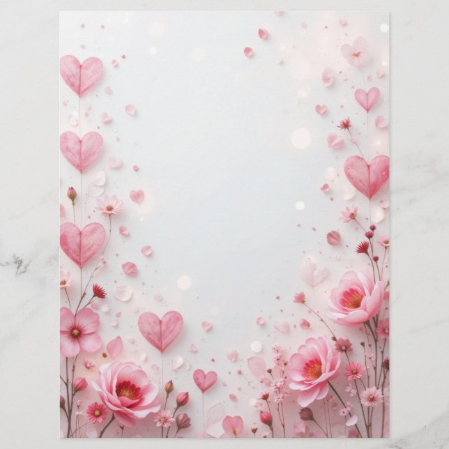 Hintergrund für ein Papierschreiben für Valentin Briefbogen (Vorderseite)