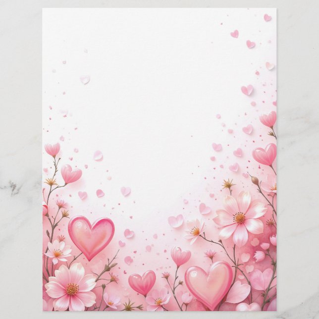 Hintergrund für ein Papierschreiben für Valentin Briefbogen (Vorderseite)
