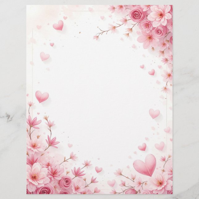 Hintergrund für ein Papierschreiben für Valentin Briefbogen (Vorderseite)