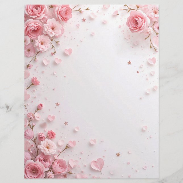 Hintergrund für ein Papierschreiben für Valentin Briefbogen (Vorderseite)