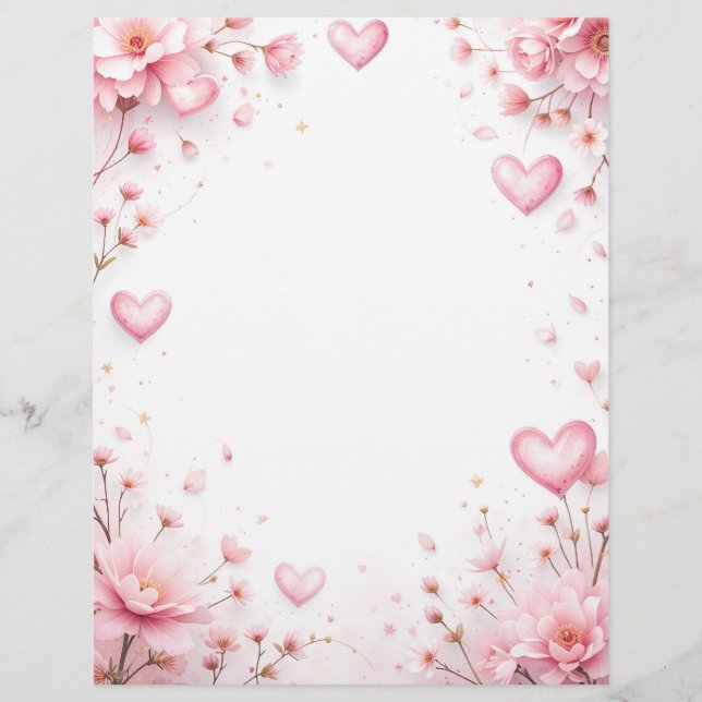 Hintergrund für ein Papierschreiben für Valentin Briefbogen (Vorderseite)