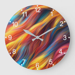 Hintergrund für farbenfrohe Pelzfelle-68454 Große Wanduhr