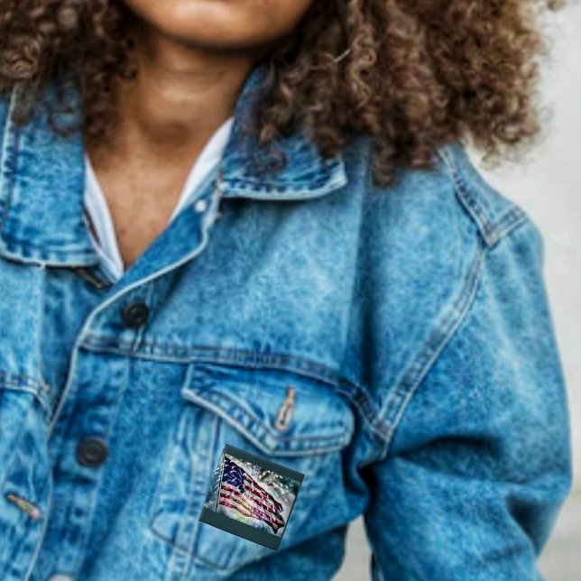 Hintergrund für Feuerwerke Button (Wear your patriotism on your jacket, with the Fireworks Backdrop Button!)