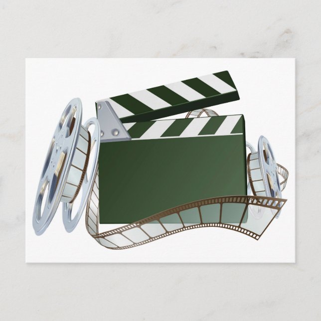 Hintergrund für Filmrollen und Klappbrett Postkarte (Vorderseite)