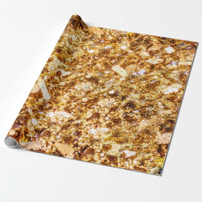 Hintergrund für Gold-Glitzer Geschenkpapier (Ungerollt)