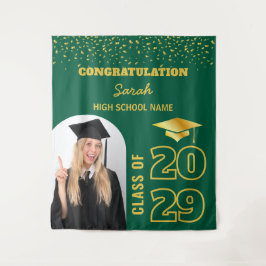 Hintergrund für Green & Gold Custom Abschluss mit  Wandteppich