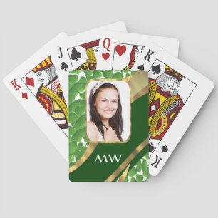 Hintergrund für grünes Kleeblatt Foto Spielkarten