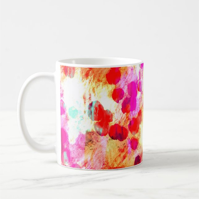 Hintergrund für Grunge-Farbpunkte Kaffeetasse (Links)