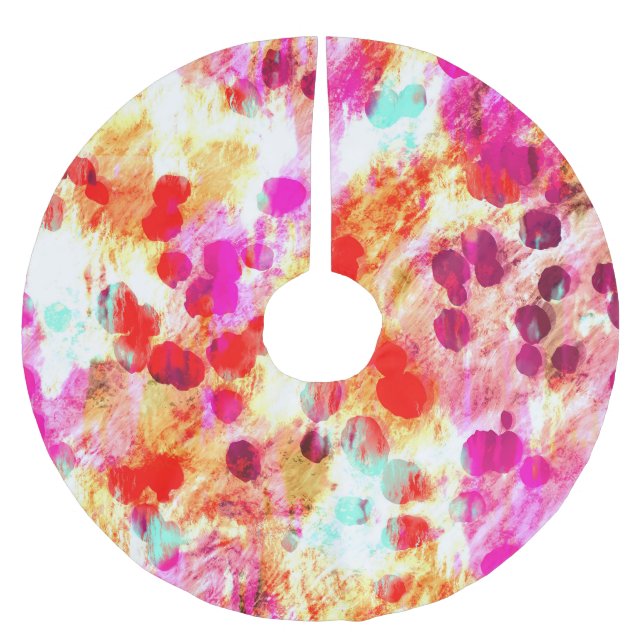 Hintergrund für Grunge-Farbpunkte Polyester Weihnachtsbaumdecke (Vorderseite)