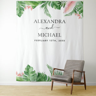 Hintergrund für Hochzeiten - Stand für tropisches  Wandteppich