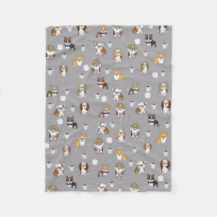 Hintergrund für illustrierte Hunde Fleecedecke