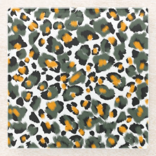 Hintergrund für Leopard-Tierdrucke Glasuntersetzer