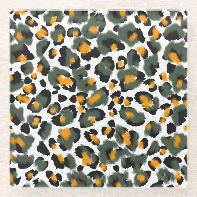Hintergrund für Leopard-Tierdrucke Glasuntersetzer (Vorderseite)