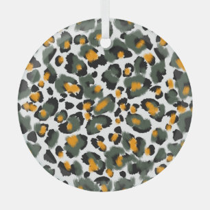 Hintergrund für Leopard-Tierdrucke Ornament Aus Glas