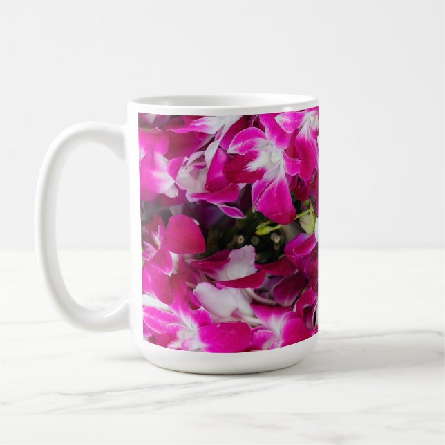 Hintergrund für lila orchid-Blume Kaffeetasse (Links)