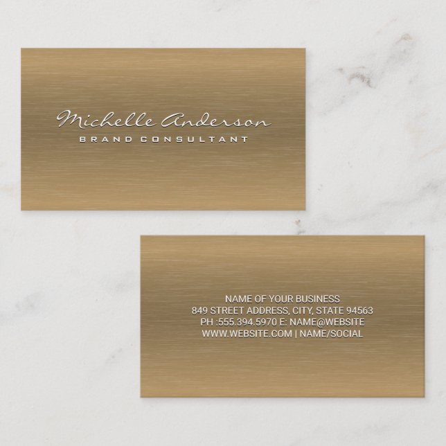 Hintergrund für Minimalistische Goldmetall Visitenkarte (Vorne/Hinten)