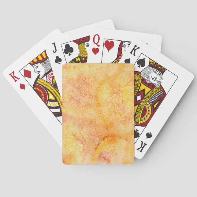 Hintergrund für Orange Wasserfarbe Spielkarten (Rückseite)