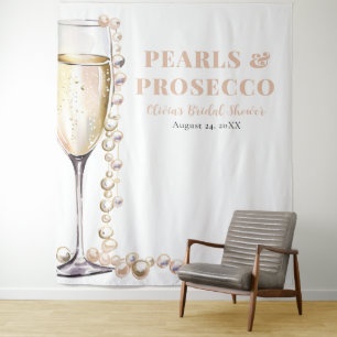 Hintergrund für Perlen und Prosecco-Brautparty Wandteppich