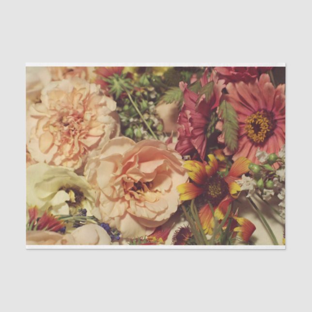 Hintergrund für Pfirsich und Orange-Blumen Seidenpapier (Vorderseite)