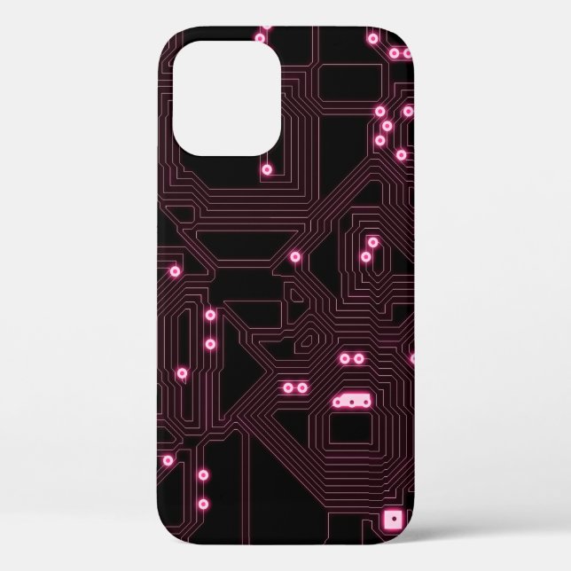 Hintergrund für rosa Mikrochip-Schaltung, 3d, ab Case-Mate iPhone Hülle (Rückseite)