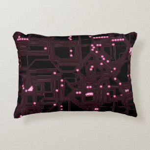 Hintergrund für rosa Mikrochip-Schaltung, 3d, ab Dekokissen