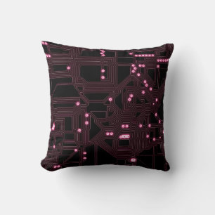 Hintergrund für rosa Mikrochip-Schaltung, 3d, ab Kissen