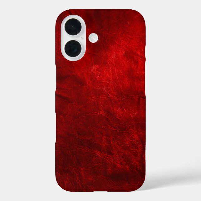 Hintergrund für rotes Leder iPhone 16 Hülle (Rückseite)