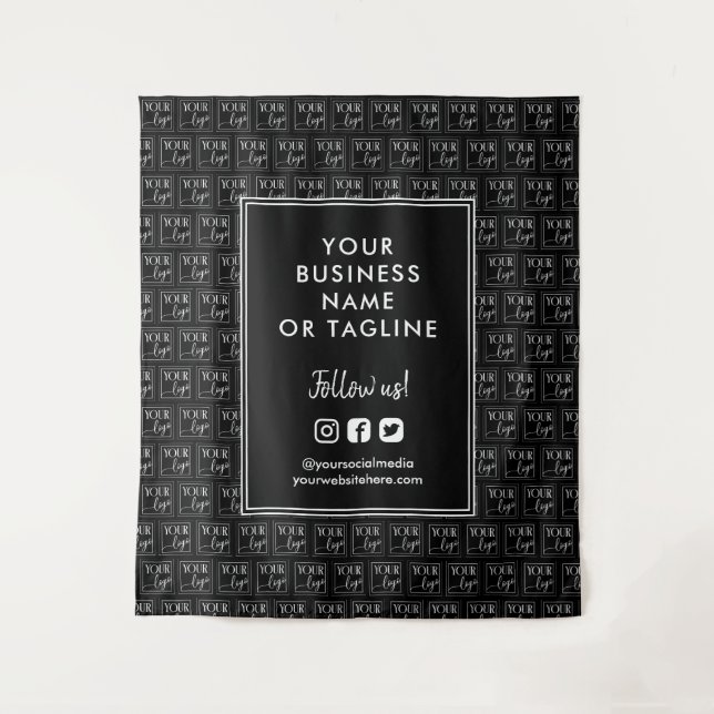 Hintergrund für Social Media-Patches in Black Your Wandteppich (Vorderseite)