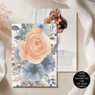Hintergrund für Vellum Tinted Florals Wedding Einladung