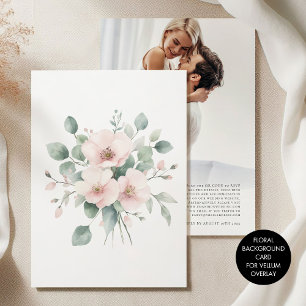 Hintergrund für Vellum Tinted Pink Florals Hochzei Einladung