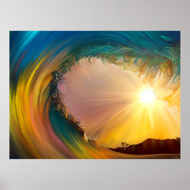 Hintergrund für Videoanrufe bei Sonnenuntergang Poster (Vorne)