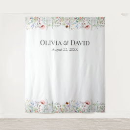 Hintergrund für Wildblume Meadow Wedding Wandteppich