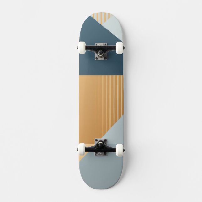Hintergrund geometrischer Formen in Grau Skateboard (Vorderseite)