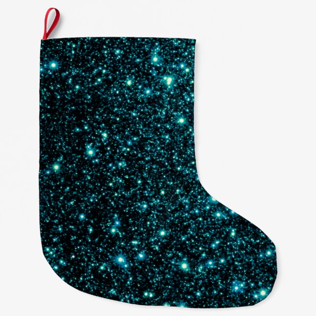 Hintergrund Glitzer - Aquamarin Großer Weihnachtsstrumpf (Vorderseite)