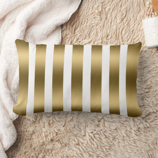Hintergrund Gold und Weiße Streifen Lendenkissen (Decke)